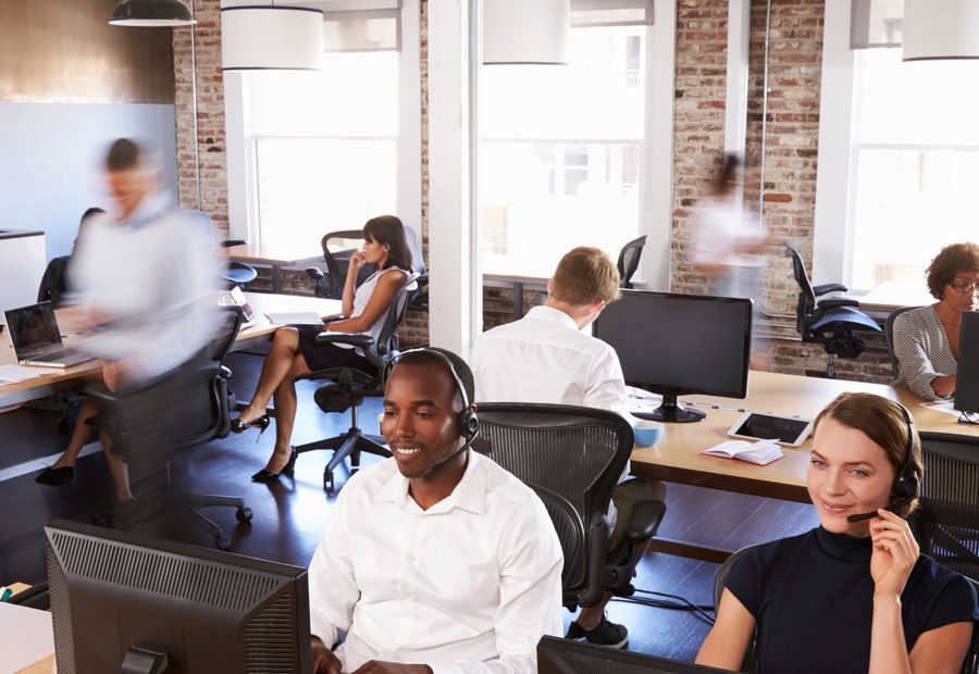 A contact centre in operation